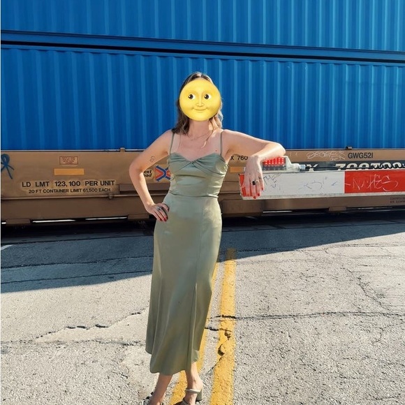 Reformation Sage Green Midi Dress - Picture 8 of 8